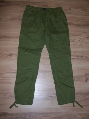 Olivgrüne MCNeal Schlupfhose / Freizeithose Leinen-Baumwolle Gr. M