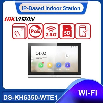 Hikvision DS-KH6350-WTE1 IP Video Intercom Two-way Audio 7'' Touch Screen Wi-Fi