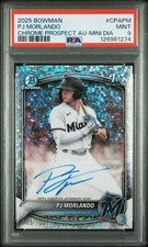 2025 BOWMAN CHROME PROSPECT AUTOS MINI DIAMOND #CPAPM PJ MORLANDO 5/100 PSA 9