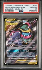 2019 POKEMON SUN & MOON UNBROKEN BONDS #197 MUK & ALOLAN MUK GX FA PSA 10 on eBay