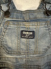 Baby Oshkosh B’Gosh Light Denim Classic Overalls Vestbak - 6 Months 6M - Snaps