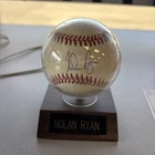 Nolan Ryan Signed Baseball with Display Case and COA