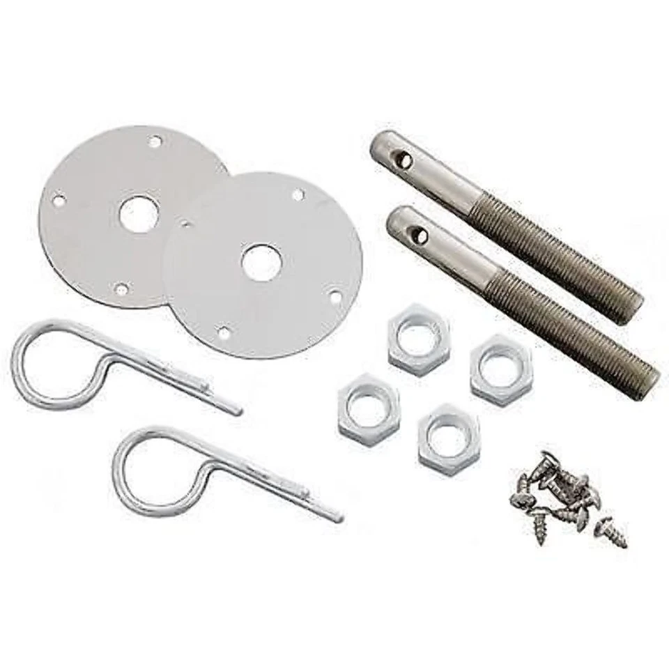 Kit de capó de bloqueo de motor de carreras con pasador de cierre de capó plateado para automóvil más Foto 3 de 4