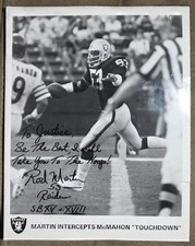 Rod Martin Oakland Raiders Signed 8x10 Photo SB XV XVIII Interception Auto