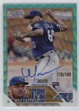 2023 Topps Chrome Update Aqua Wave Refractor /199 Max Castillo #RA-MC Auto 08jk