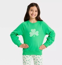 Girls' French Terry St. Patrick's Day 'Shamrock' Pullover Sweatshirt -