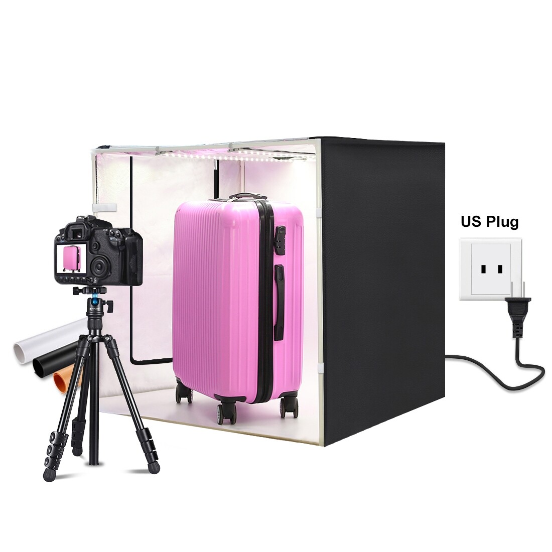 PULUZ Portable LED White Light Photo Studio 80cm Folding Lighting 