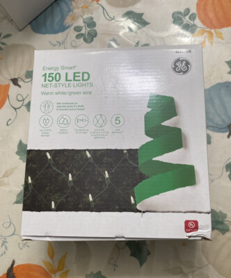GE Energy Smart 150 Warm White Net-Style LED Lights Green Wire Indoor/Outdoor