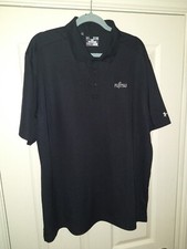 Under Armour Loose Heatgear Polo Shirt Men's sz XL Fujitsu Logo