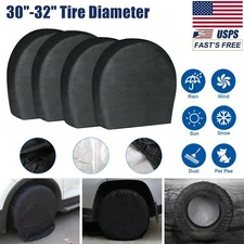 4PCS 30-32'' Waterproof Tire Covers Wheel&Tyre RV Trailer Camper Sun Protector