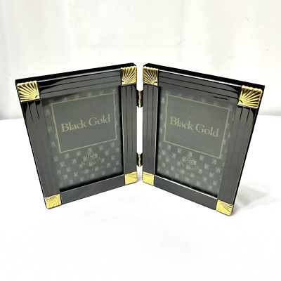 Vtg Loui Michel Cie Bifold Double Photo Picture Frame Tarnish Resistant 3.5 x 5