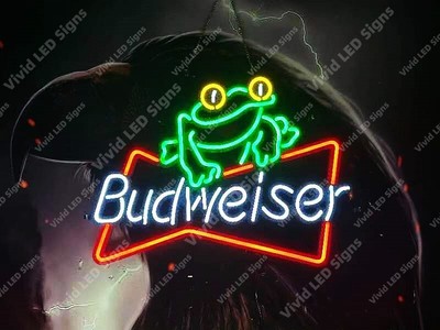 Frog Bowtie Beer 24''x18'' Vivid LED Neon Sign Light Garage Room With Dimmer VM