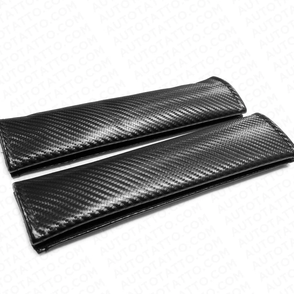 Universal Sport Carbon Seat Belt Cover Safety Shoulder Strap Cushion Pad Harness - Image 3 of 4