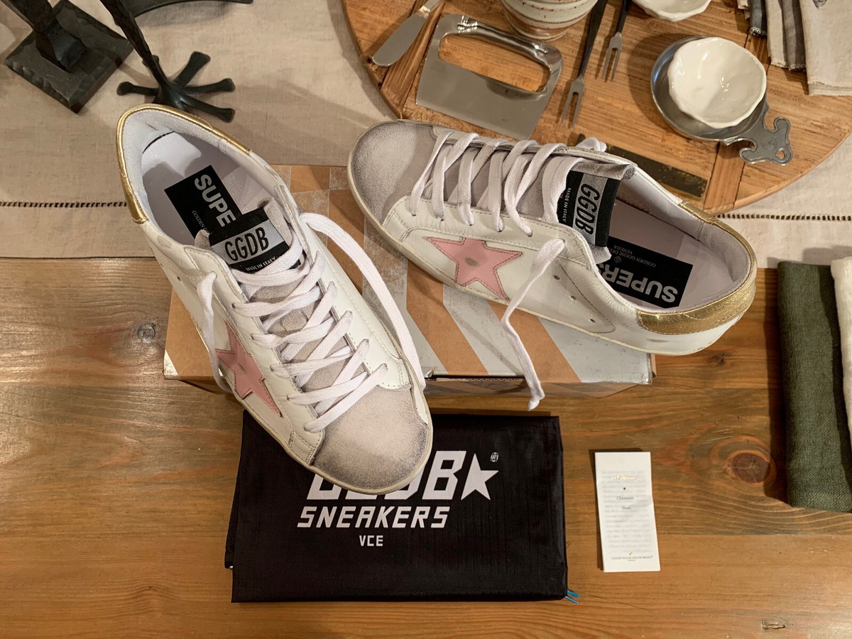 NIB Golden Goose Superstar White Gold Pink Star -- SS2018