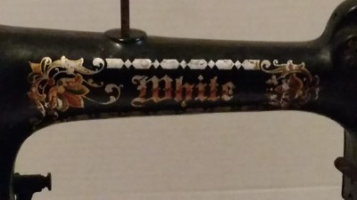 Vintage Antique White Sewing Machine 