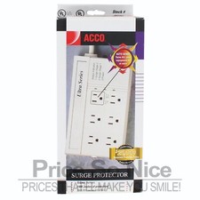 ACCO 6 Outlet Surge Protector - Ultra Series with Auto Sense - 1400 Joules