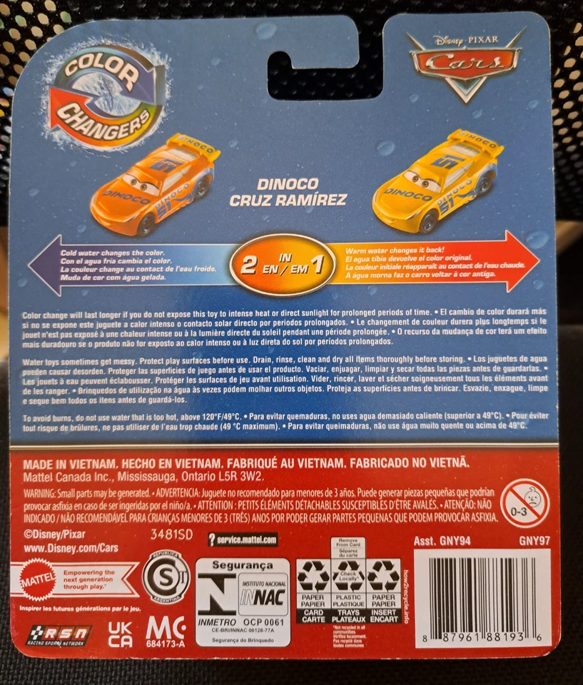 CARS 3 - DINOCO CRUZ RAMIREZ Color Changers - Mattel Disney Pixar - Immagine 2 di 2