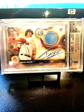 2018 RAFAEL DEVERS #88/150 BOWMAN CHROME AUTOGRAPHS RELICS BECKETT 9 MINT.