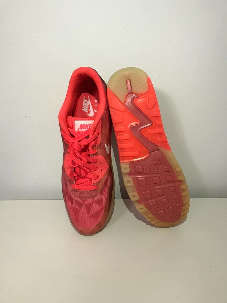 631748-601) Men's Nike Air Max 90 Ice *Laser Crimson/White