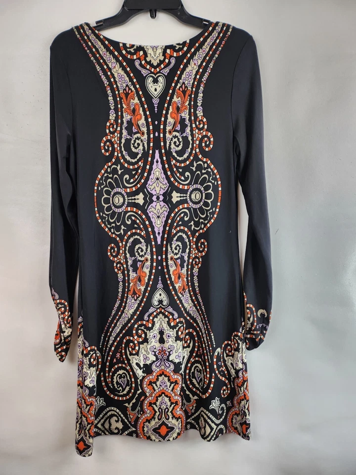 INC International Concepts женщин Shift платье средний черный пейсли длинным рукавом - Изображение 4 из 4