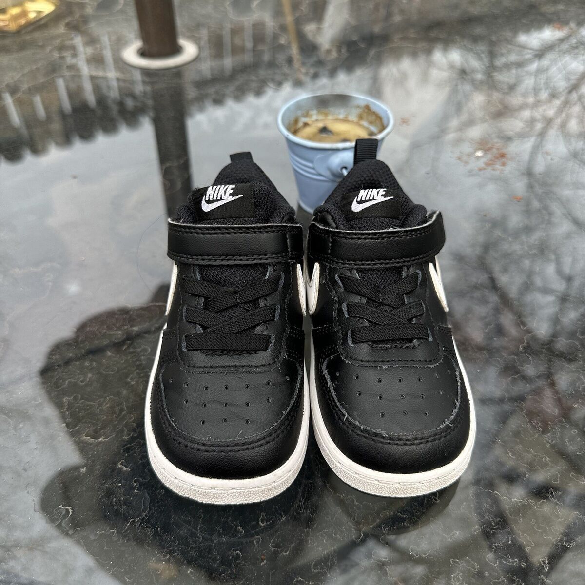 Nike Kids/Toddler Court Borough Low 2 in Black/White, Size Nike Kids/Toddler Court Borough Low 2 in Black/White, Size