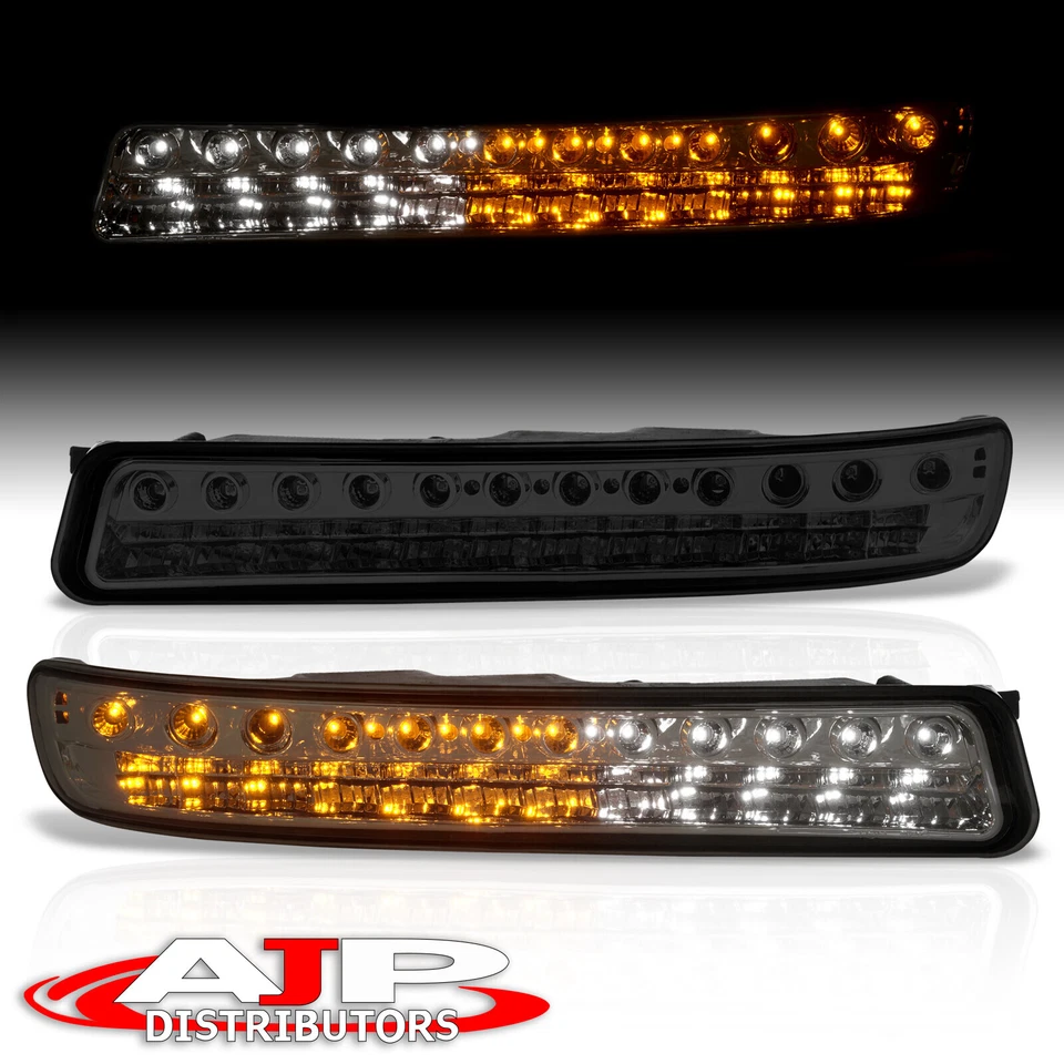 Smoked LED DRL Signal Replacement Bumper Lights For 1999-2006 GMC Sierra / Yukon Foto 2 de 4