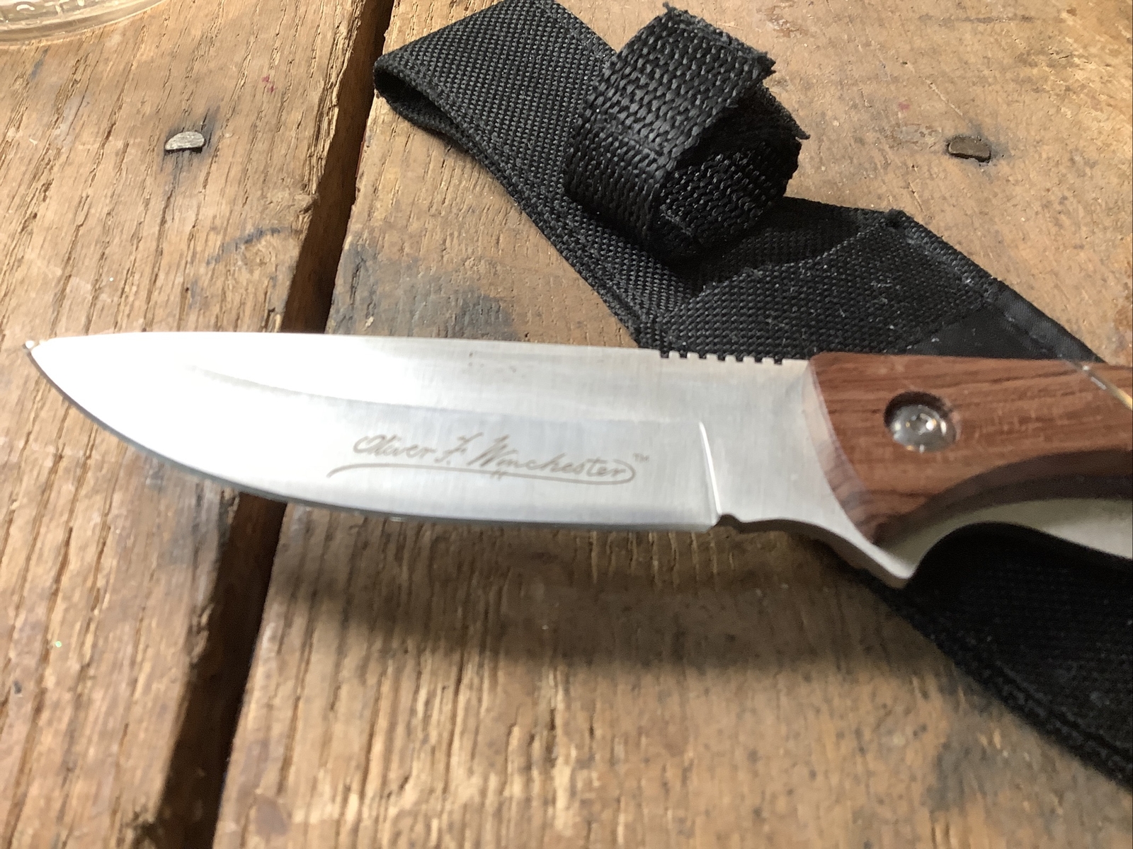 Winchester Fixed Blade Knife With Sheath Wood Handle Length 7 1/2” eBay