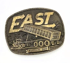 East Truck Trailer Manufacturer Randolph Ohio Belt Buckle Brass Advertising