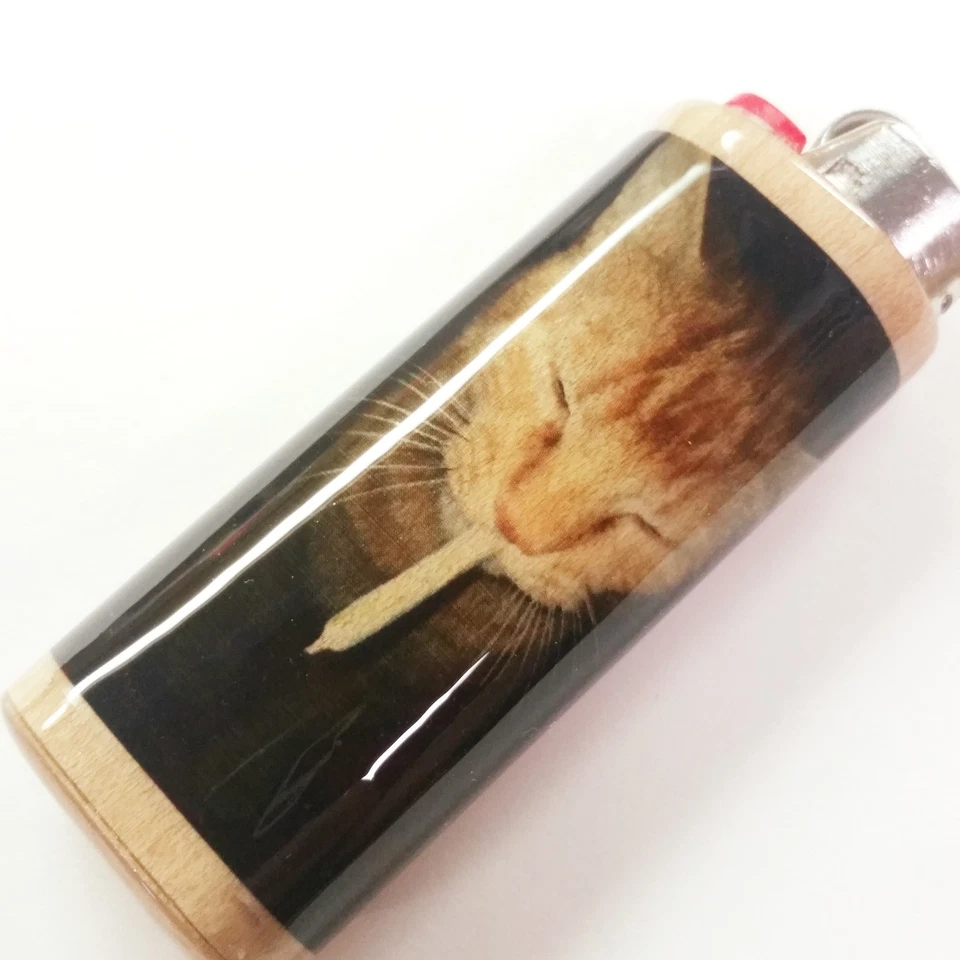 Funda con soporte para encendedor para fumadores para gatos se adapta a encendedores Bic Foto 3 de 4