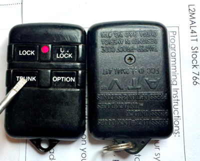4-Button THEFT AVERT (OMEGA) Car Keyless Remote 404-15 404-07 FCC ID L2MAL41T