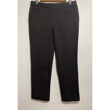 Lands' End Brown Straight Leg Pants Size 8 Stretch Pockets Business Casual