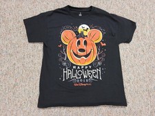 Disney Shirt Boys Large Black Glow In Dark Happy Halloween 2018 Mickey Pumpkin