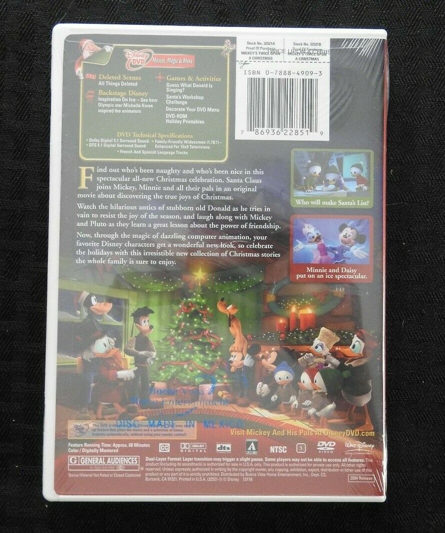 Walt Disney S Mickey S Twice Upon A Christmas Dvd 04 Mint Sealed Ebay