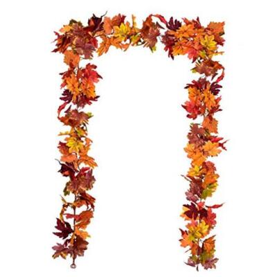  2 Pack Fall Garland Maple Leaf, 5.9Ft/Piece Hanging Vine Garland Brown
