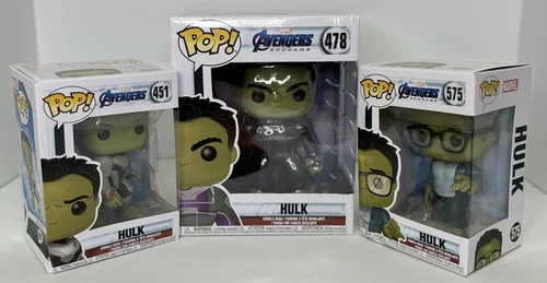 Funko Pop Lot of 3! Marvel Avengers Hulk 451, 478, 575, New In Dmg Boxes