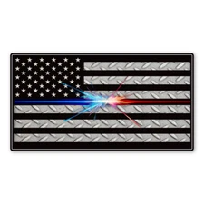 Large Thin Red/Blue Line (Laser) Flag  Sticker