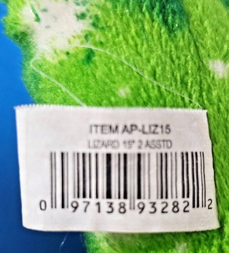 15" Green Lizard Yellow Dots Bead Eyes Stuffed Animal Plush - Picture 3 of 8