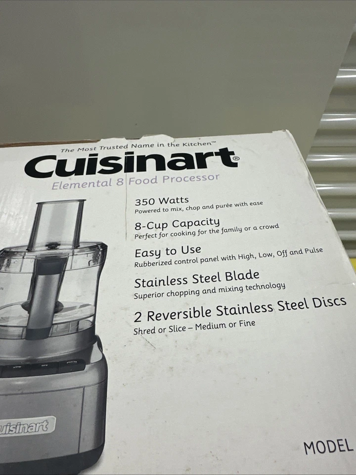 NEW Cuisinart Model FP-8GMFR Elemental 8 Cup Food Processor Gunmetal Gray - Image 3 of 4