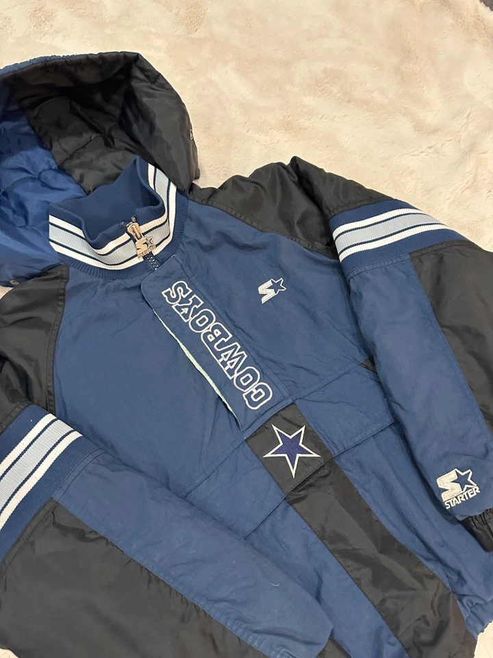 Chaqueta con Capucha Vintage Años 90 Dallas Cowboys Pro Line Starter Media Cremallera Mujer Talla L Foto 2 de 4