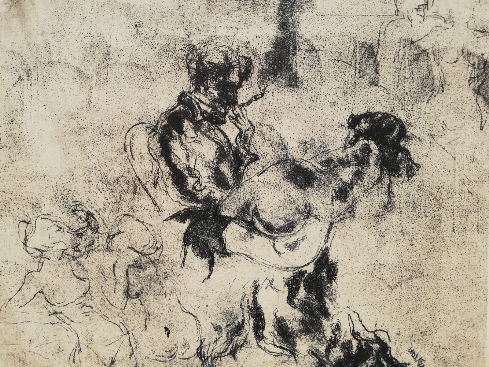 WALTER PLEASI: Rare engraving cm. 64x44 Signed, Dated, Titled. GREAT!!!