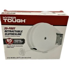 Retractable Clothesline 20 Ft, White, Indoor/Outdoor Mountable Drying Line