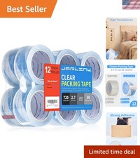 Clearer Packing Tape 12 Rolls, Heavy Duty Packaging Tape for Shipping Packagi...