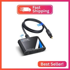 NEWCAER Digital Optical Splitter 1 in 2 Out,SPDIF Toslink Digital Optical Audio 