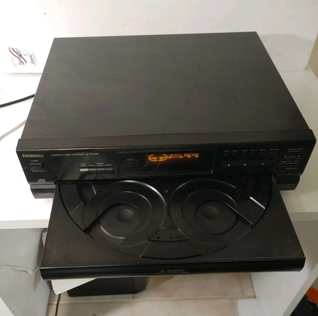 Vintage Panasonic Sl-pd469 5 Disc Carousel CD Player Changer W