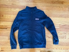 Vineyard Vines 1/4 Zip Sweatshirt Boys Navy Pullover Size L 16