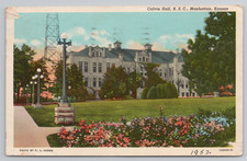 Manhattan KS Calvin Hall, Kansas State College KSC Campus Kansas Postcard