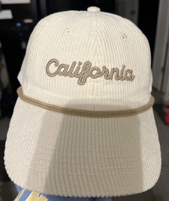 California Hat Off White Chunky Corduroy Strapback Rope Baseball Cap Home Free