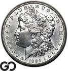 1884-S Morgan Silver Dollar Coin, Unc Details Cleaned, Scarce Key Date