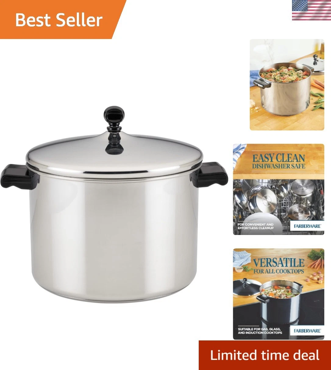 Classic Stainless Steel 8-Quart Stockpot with Lid
