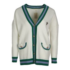 Cardigan donna Maje cardigan ecrù contrasto tasche bottoni taglia 0 XS ne